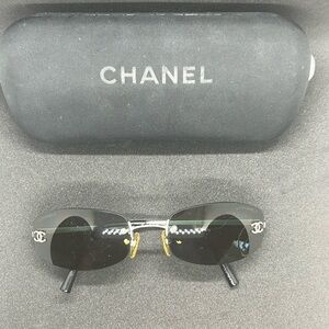 Chanel rimless sunglasses - green tint on lens